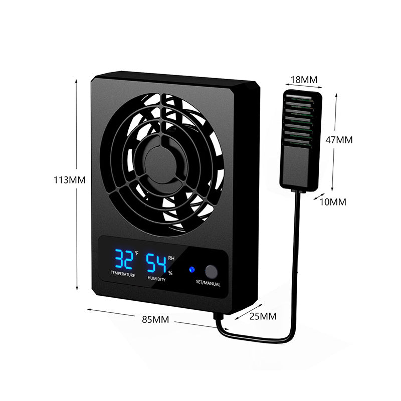 Temperature And Humidity Sensor Fan - Oddpoint Pets