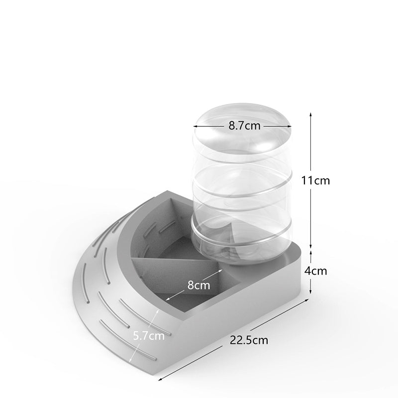 Right-angle Fan-shaped Two-in-one Food Bowl Water Bowl 011