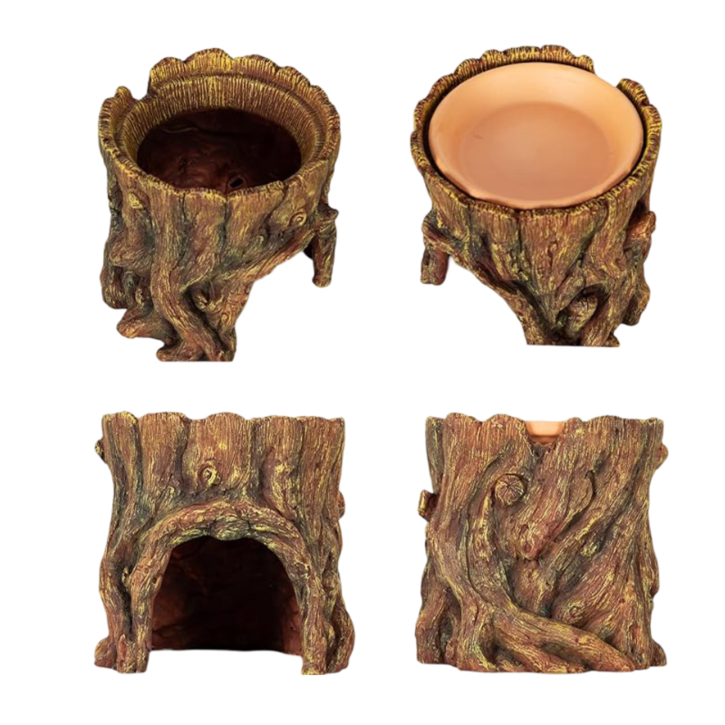 Resin Ceramic Hide Cave Tree Hole Stump 03